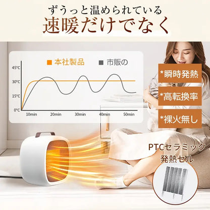 セラミックヒーター 2100W🔥 タイマー＆リモコン付き 小型ヒーター
